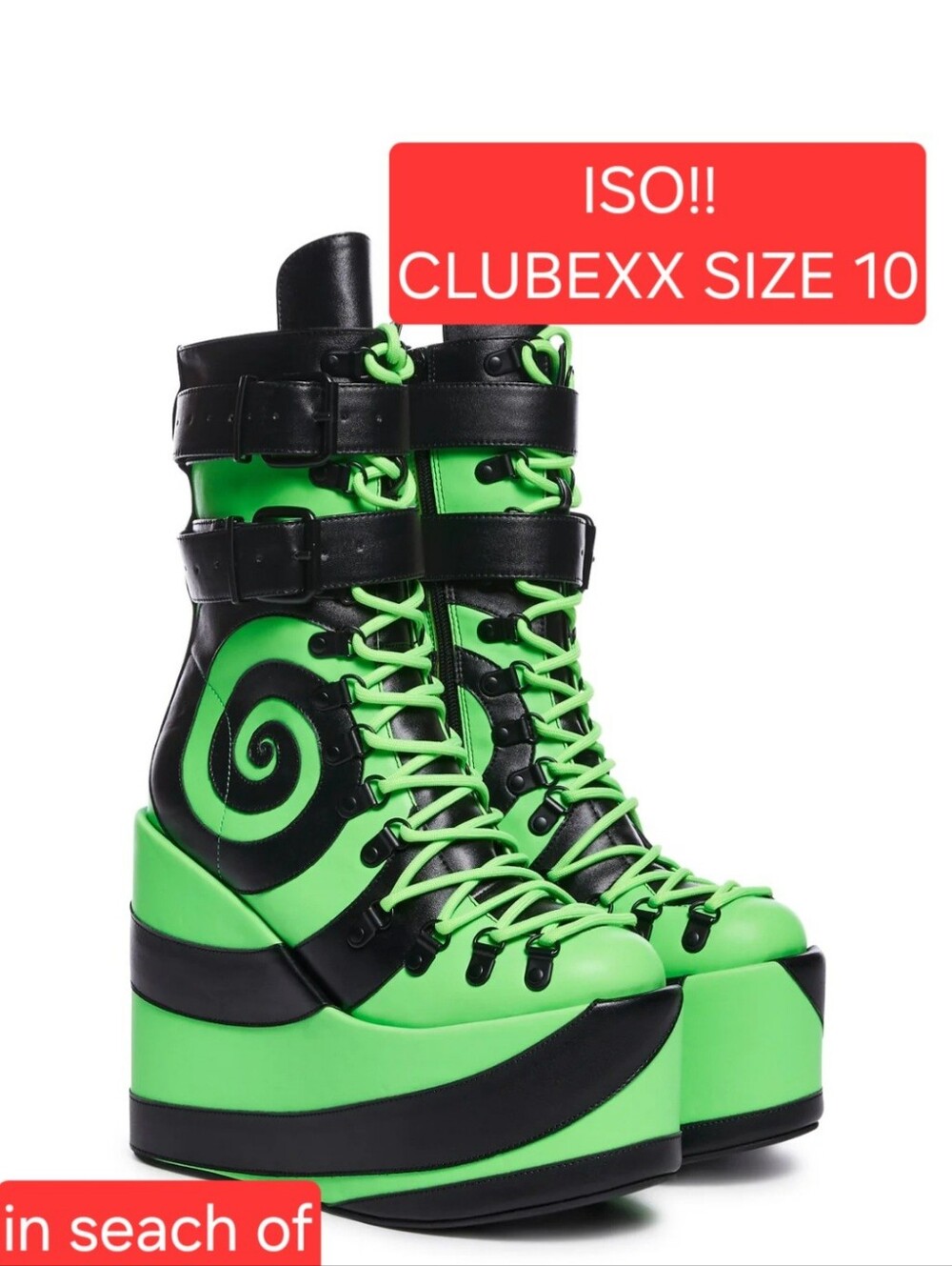 ISO**DO NOT BUY**Waking Dream Traitor Boots - Neon Green Club Exx